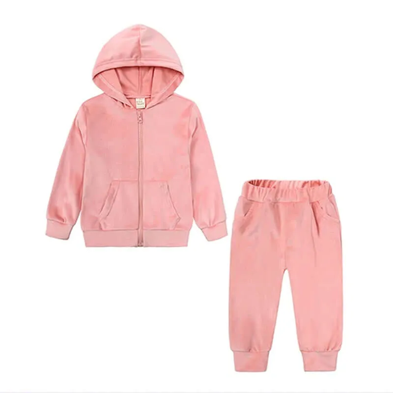 Velvet Vibes Hooded Tracksuit Set – Cozy & Sporty (2-7Y)