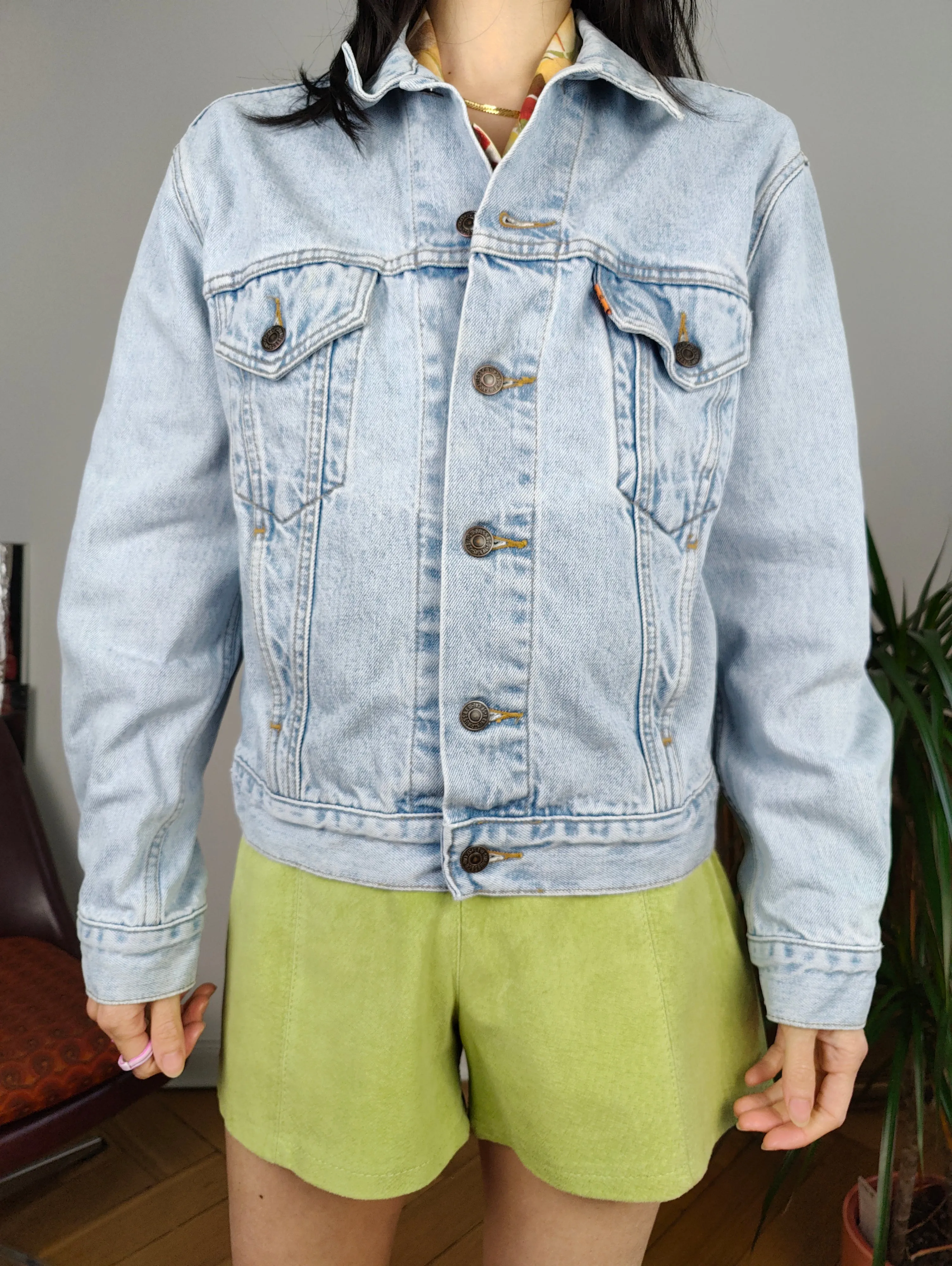 Vintage Levi´s denim jacket orange tab 70601 light blue women S