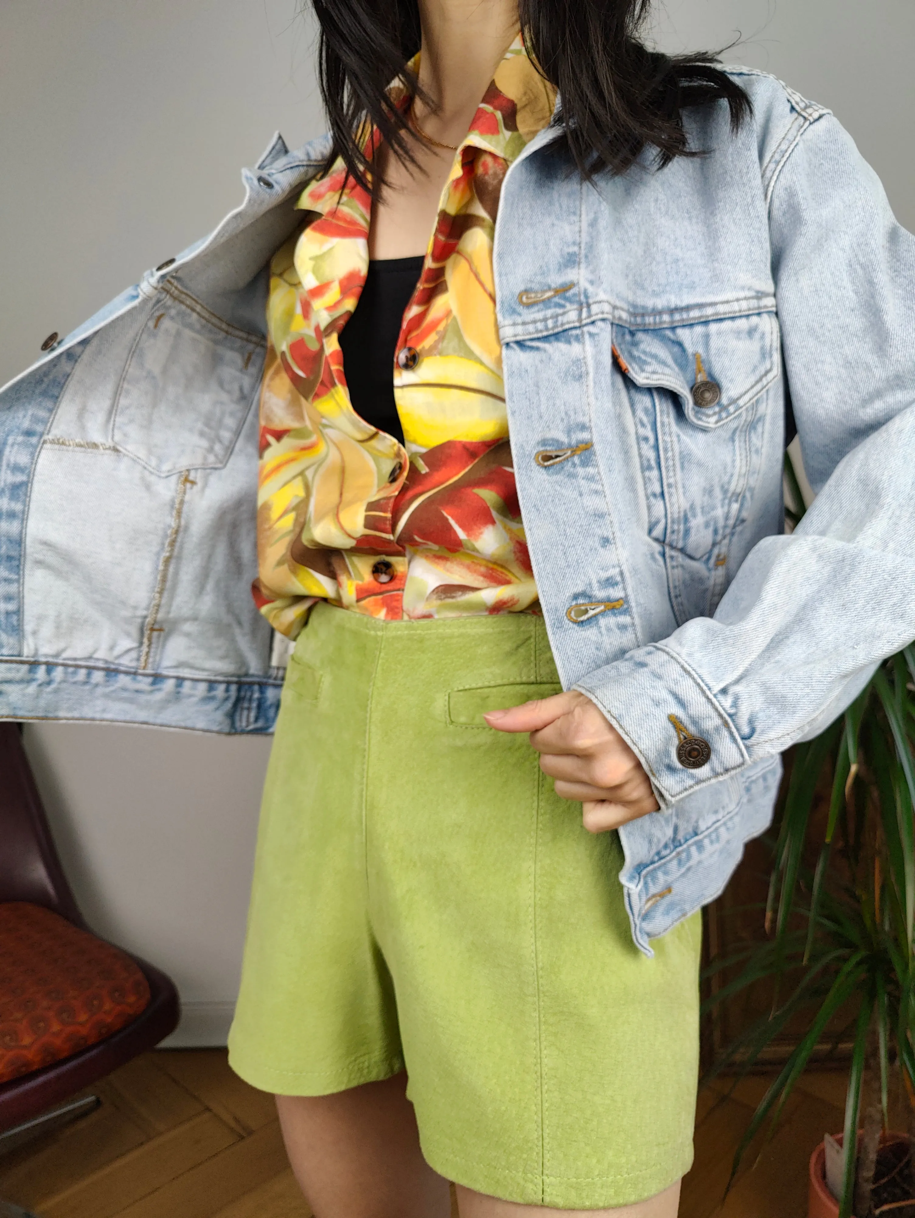 Vintage Levi´s denim jacket orange tab 70601 light blue women S