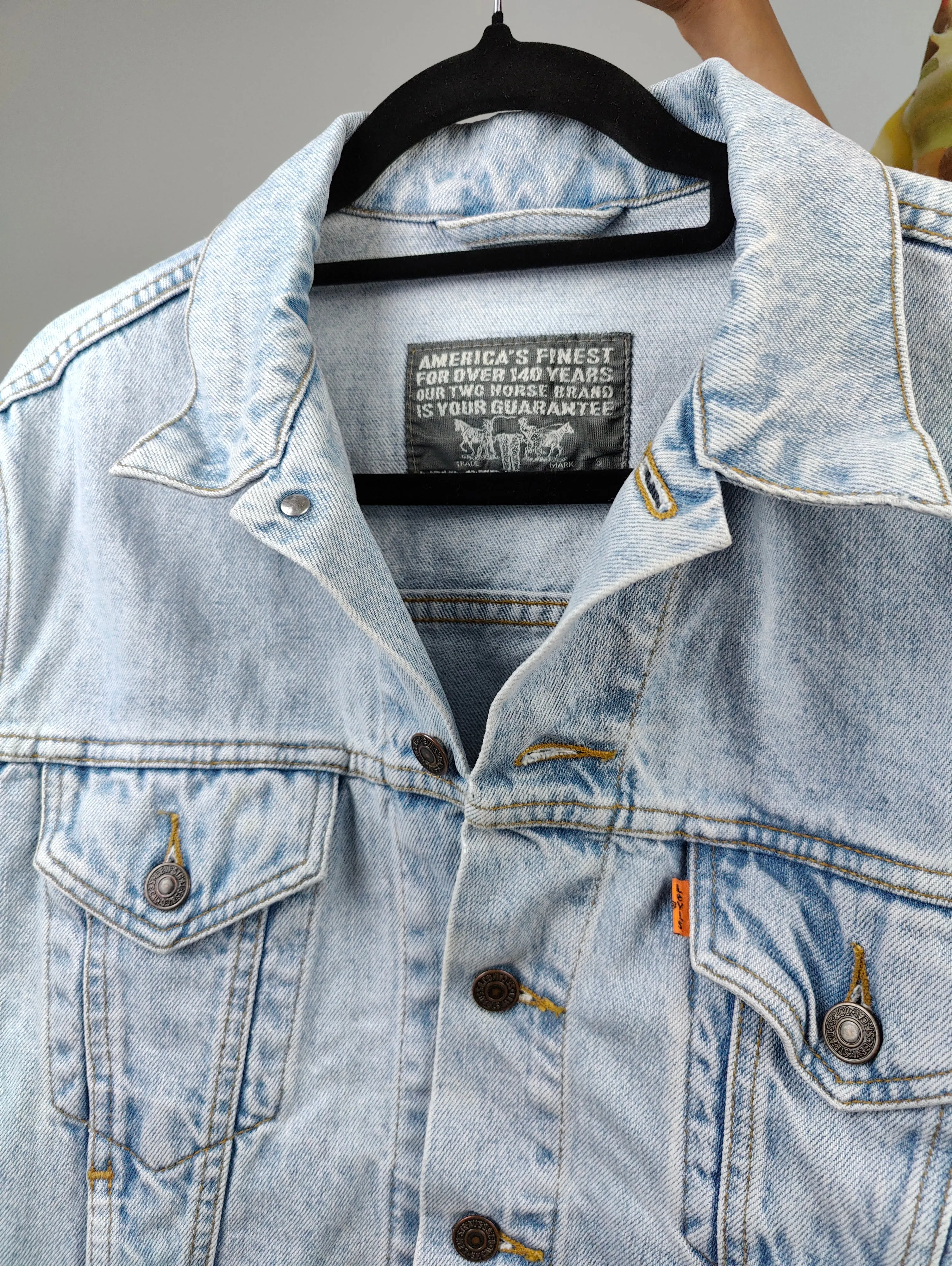 Vintage Levi´s denim jacket orange tab 70601 light blue women S