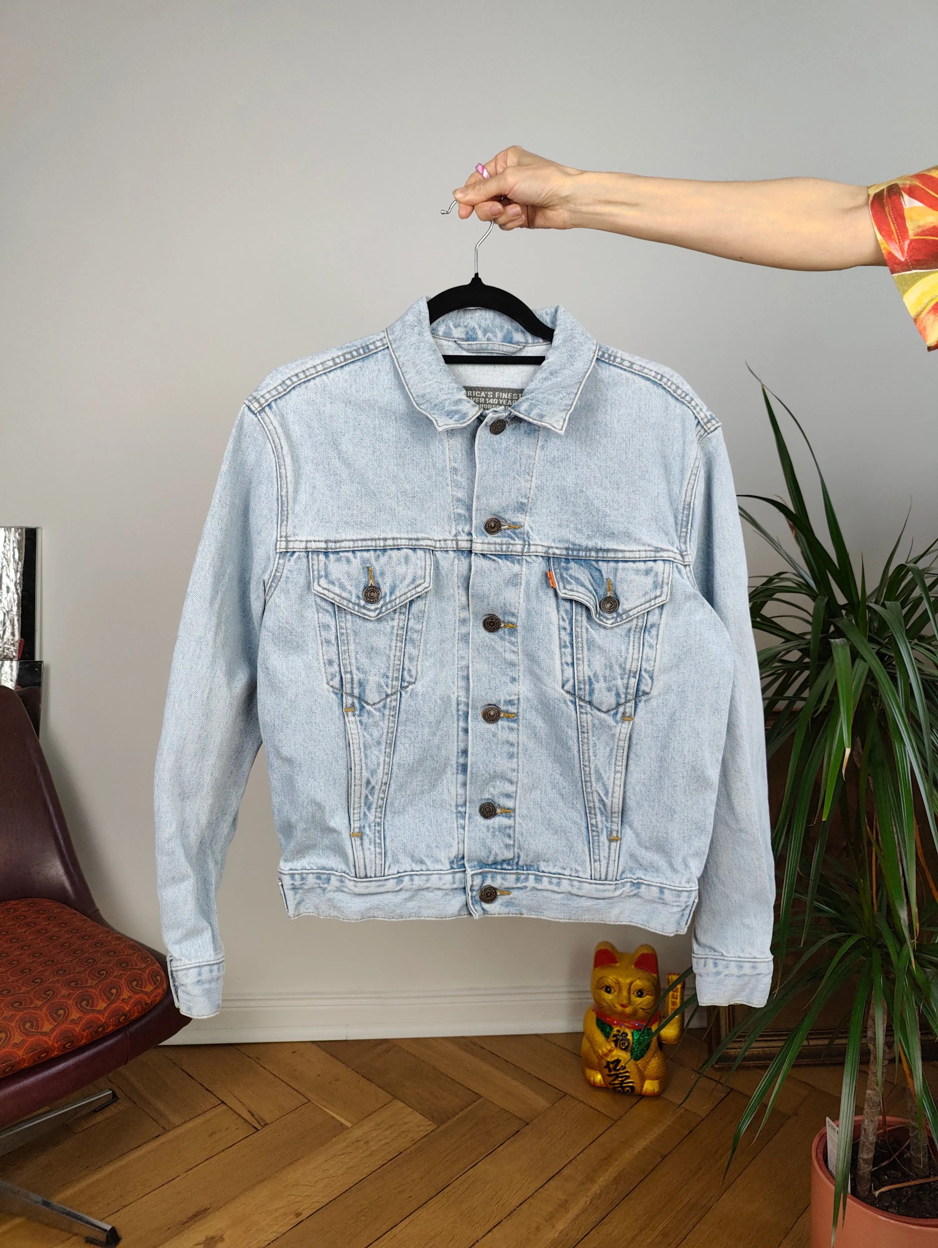 Vintage Levi´s denim jacket orange tab 70601 light blue women S