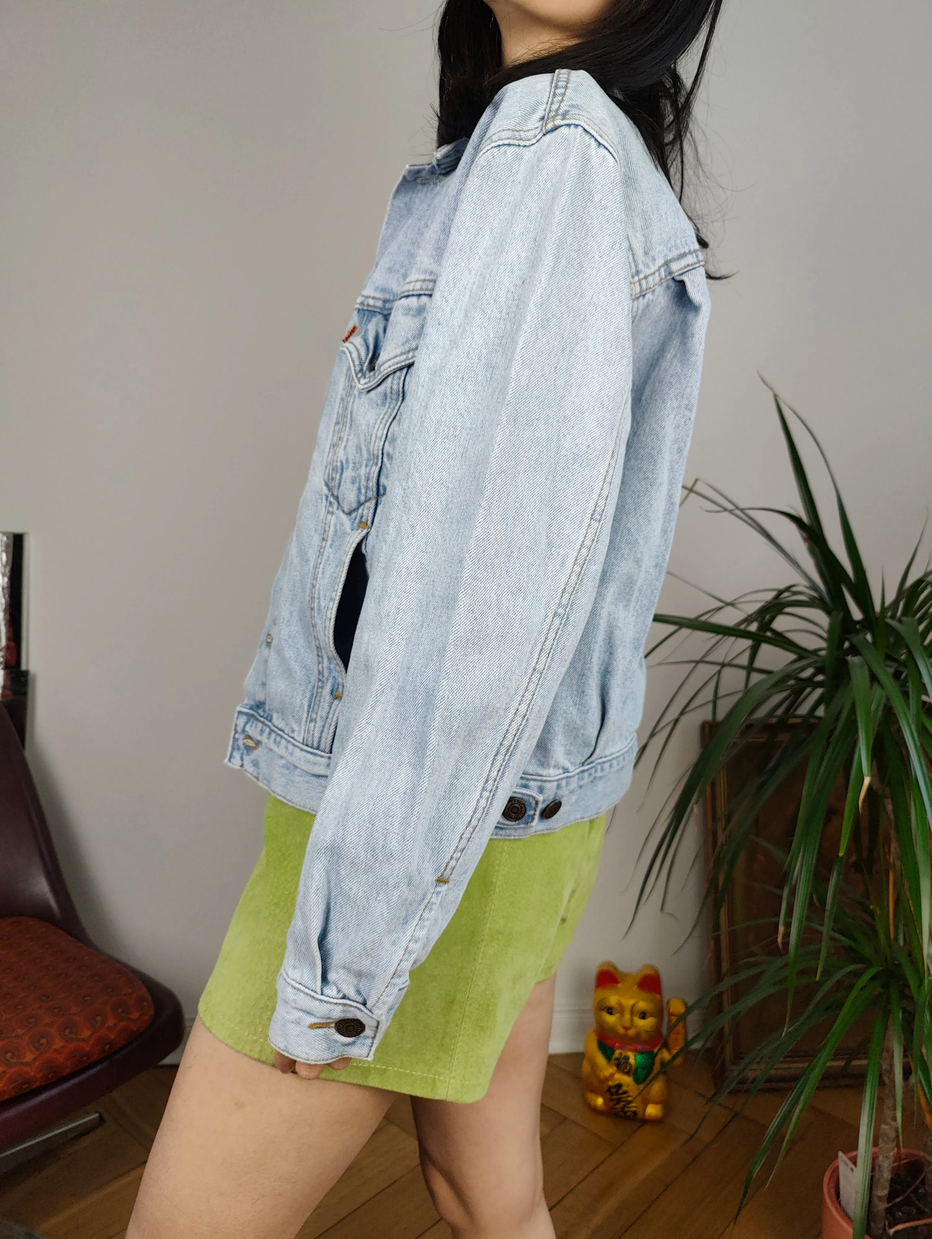 Vintage Levi´s denim jacket orange tab 70601 light blue women S