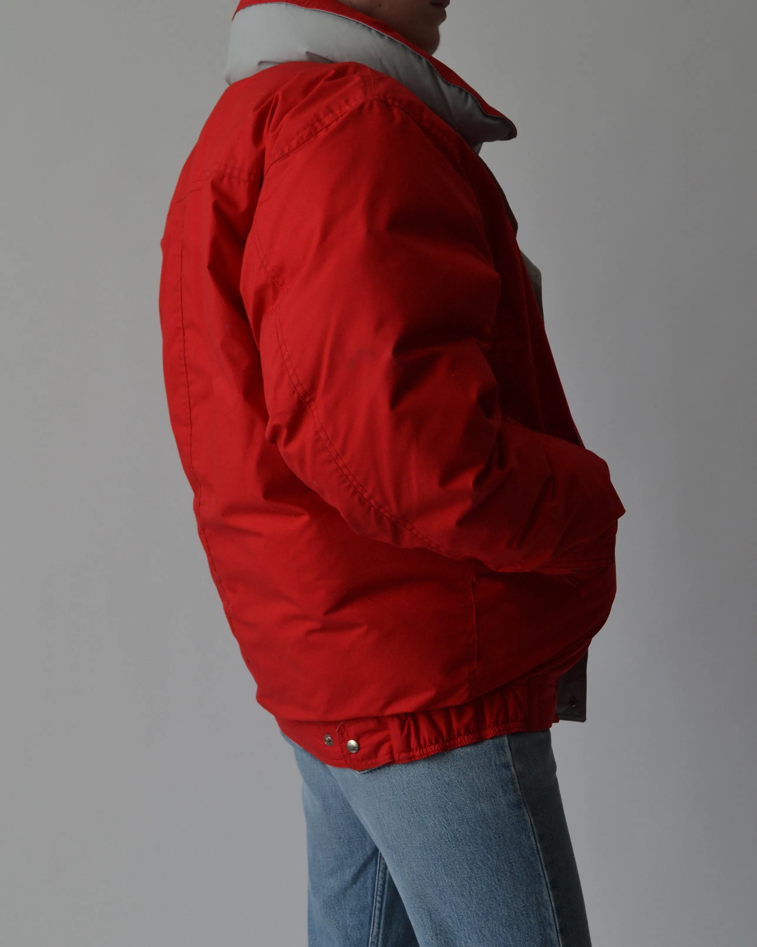 Vintage Red Snow Goose Puffer Jacket