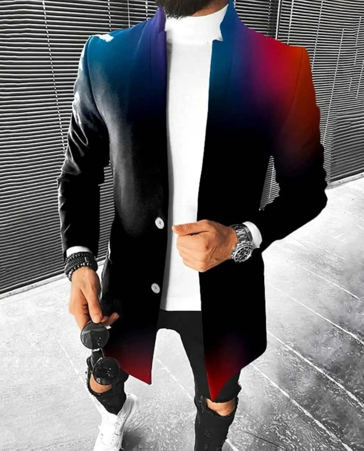 ZOCANIA Trench Coat Mens Wool Blend Notched Lapel Collar Single Breasted Overcoat Classic Peacoat Slim Fit Winter Midi Jacket