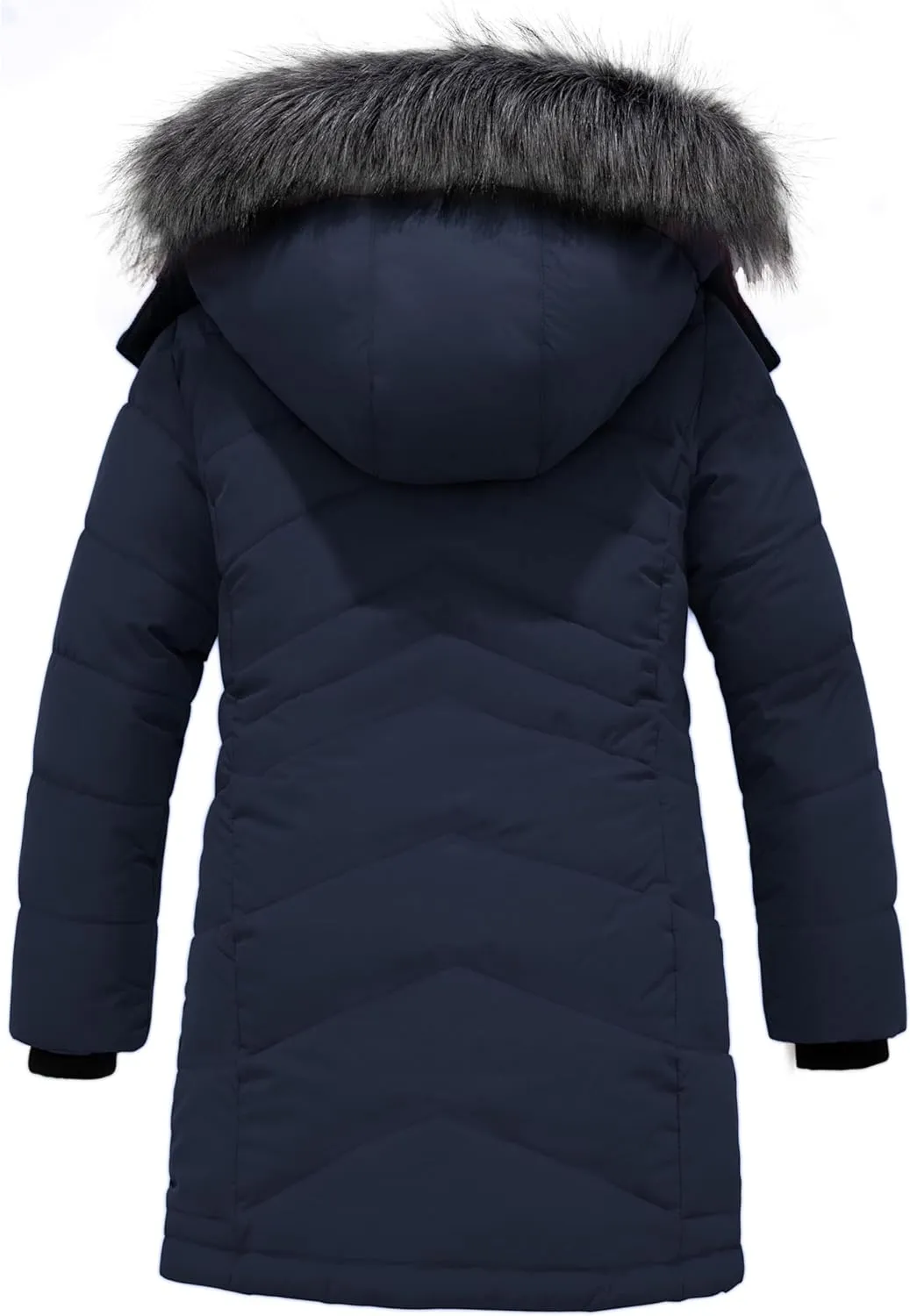 ZSHOW Girls' Winter Coat Insulated Long Parka Warm Hooded Puffer Jacket